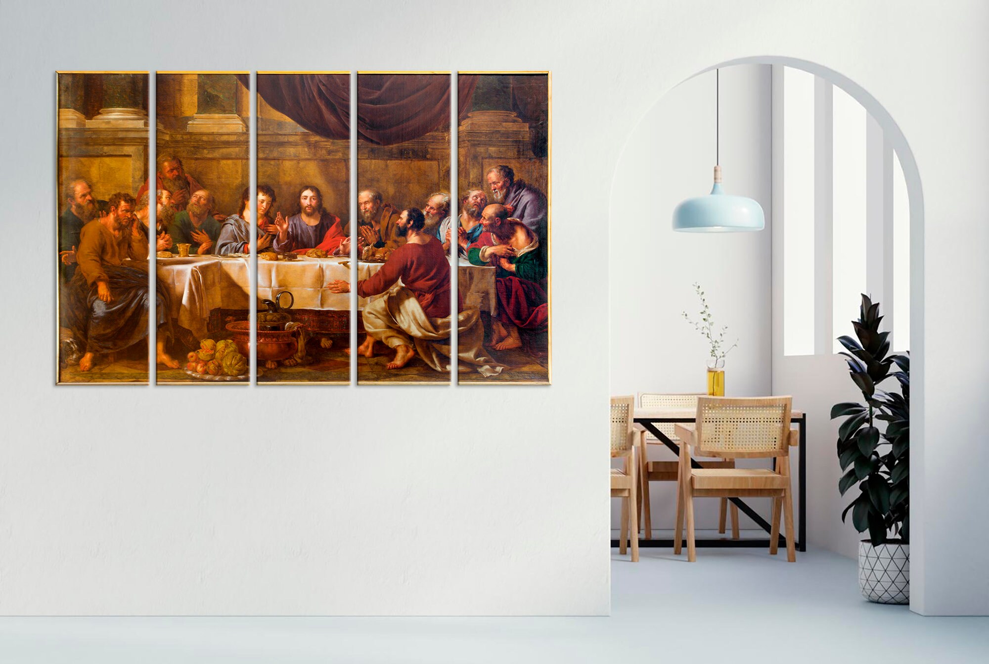 Last Supper Canvas Wall Art Last Supper Painting Christian Wall Decor