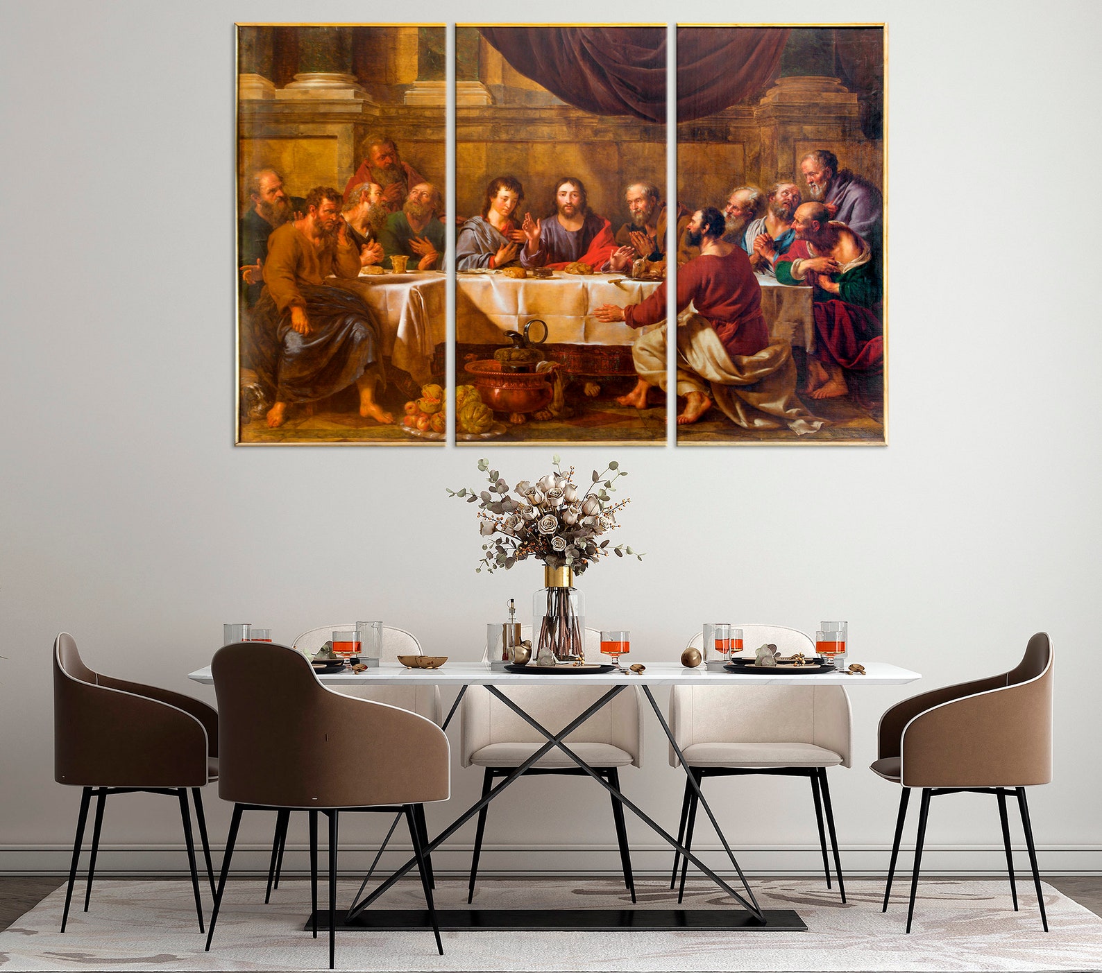 Last Supper Canvas Wall Art Last Supper Painting Christian Wall Decor Jesus Christ Wall Decor