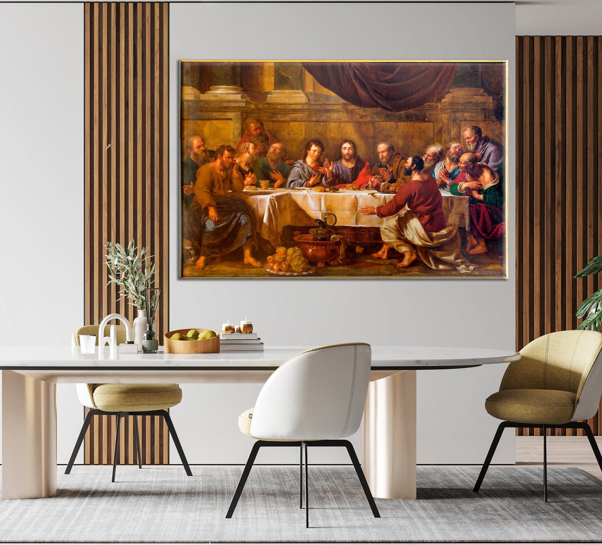 Last Supper Canvas Wall Art Last Supper Painting Christian Wall Decor