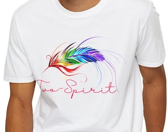 Two-Spirit Feather T-Shirt: Unisex LGBTQ Pride Tee