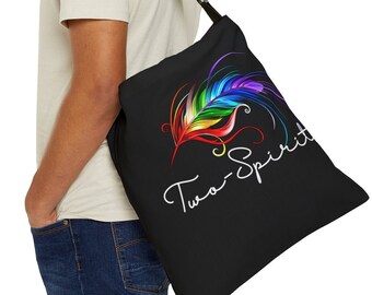 Two-Spirit Pride Tote Bag: Adjustable Shoulder Bag, USA Made