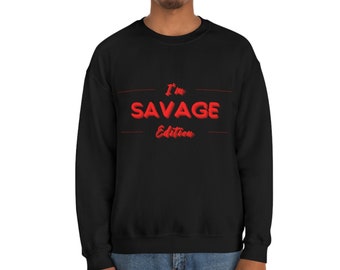 Sono Savage Edition Unisex Heavy Blend Girocollo Felpa Tough Tenacious Indigenous Maglione Nativo Regalo per Papà Festa del Papà Grad Trends USA