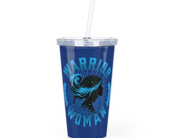 Warrior Woman Plastic Tumbler with Straw
