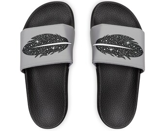 Starry Night Feather Native Men's PU Slide Sandals