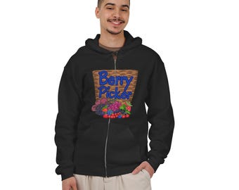 Berry Picker Full Zip Hoodie: Unisex Heavy Blend Sweatshirt