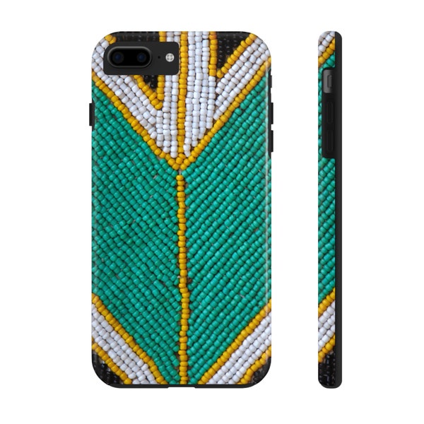 Indigenous Beadwork Look (not real beads) Tough Various Phone Case Beading Cell Cover Beader Blue Beading Native American Western Design