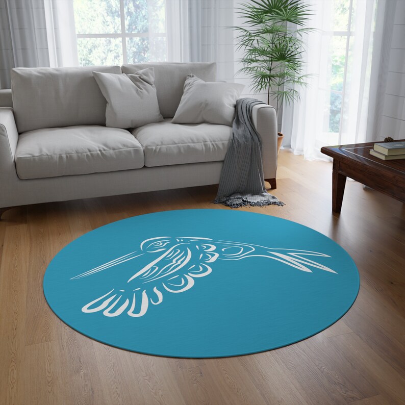 Round Hummingbird Rug Native Art Hummingbird Round Rug - Etsy