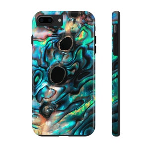 Abalone Shell Look (not real Abalone) Tough Various Models Phone Case Coastal Beach Indigenous First Nations Salish Blue Green Seaside Green