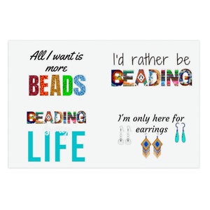 Beading and Earrings Designs Sticker Sheet Indigenous Powwow Native Beadwork Beads First Nations