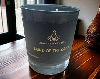 Lord of the Glen  double wick scented 100% soy wax candle , 490g hand poured