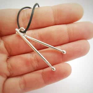 BATTERY STICKS DRUMS - pendant in 925 silver- handmade - Lamu Tanya Jewels design- made in Italy- collection music