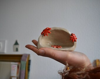 Little Home "Red Flower"  - Treasure Keeper - Ceramic Altar