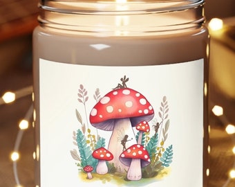 Magic Forest Candle, Mushrooms & Fairies Scented Candle, Forestcore Candle, Cottagecore,Fairy on Mushroom Candle Gift,Eco-Friendly Non-Toxic