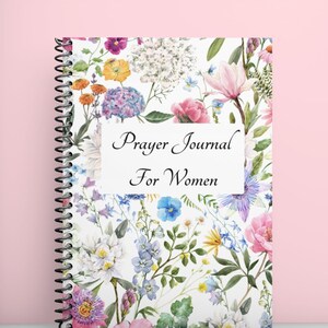 Prayer Journal For Women, Spiral Notebook Lined Journal for Prayer, Christian Journal, Bible Study Faith Notebook, Christian Gifts for Her