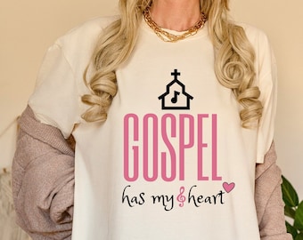 Shirt gospelmuziek, cadeau voor gospelliefhebber, T-shirt gospelzanger, uniseks t-shirt, t-shirts gospelkoor, shirt prediker, cadeaus gospelmuzikant