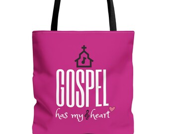 Gospel Has My Heart-draagtas, gospelmuziektas, cadeau voor gospelzanger, cadeau gospelmuziekliefhebber, gospelkoortas, draagtassen aanbiddingsband