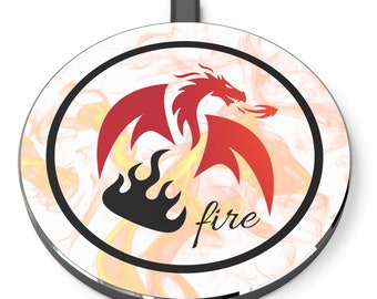 Dragon Fire Wireless Charger, Cell Phone Charging Pad, Father's Day Gift,iPhone Charger, Android Charger,Fire Breathing Dragon Phone Station