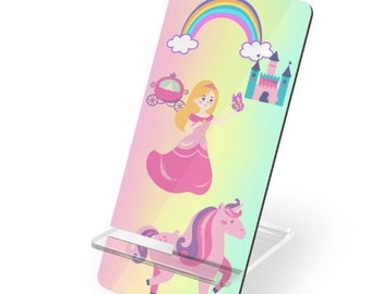 Soporte para teléfono de princesa, soporte para teléfono de unicornio para smartphones, adorable soporte para celular para niñas, soporte para teléfono como regalo de cumpleaños para niñas pequeñas
