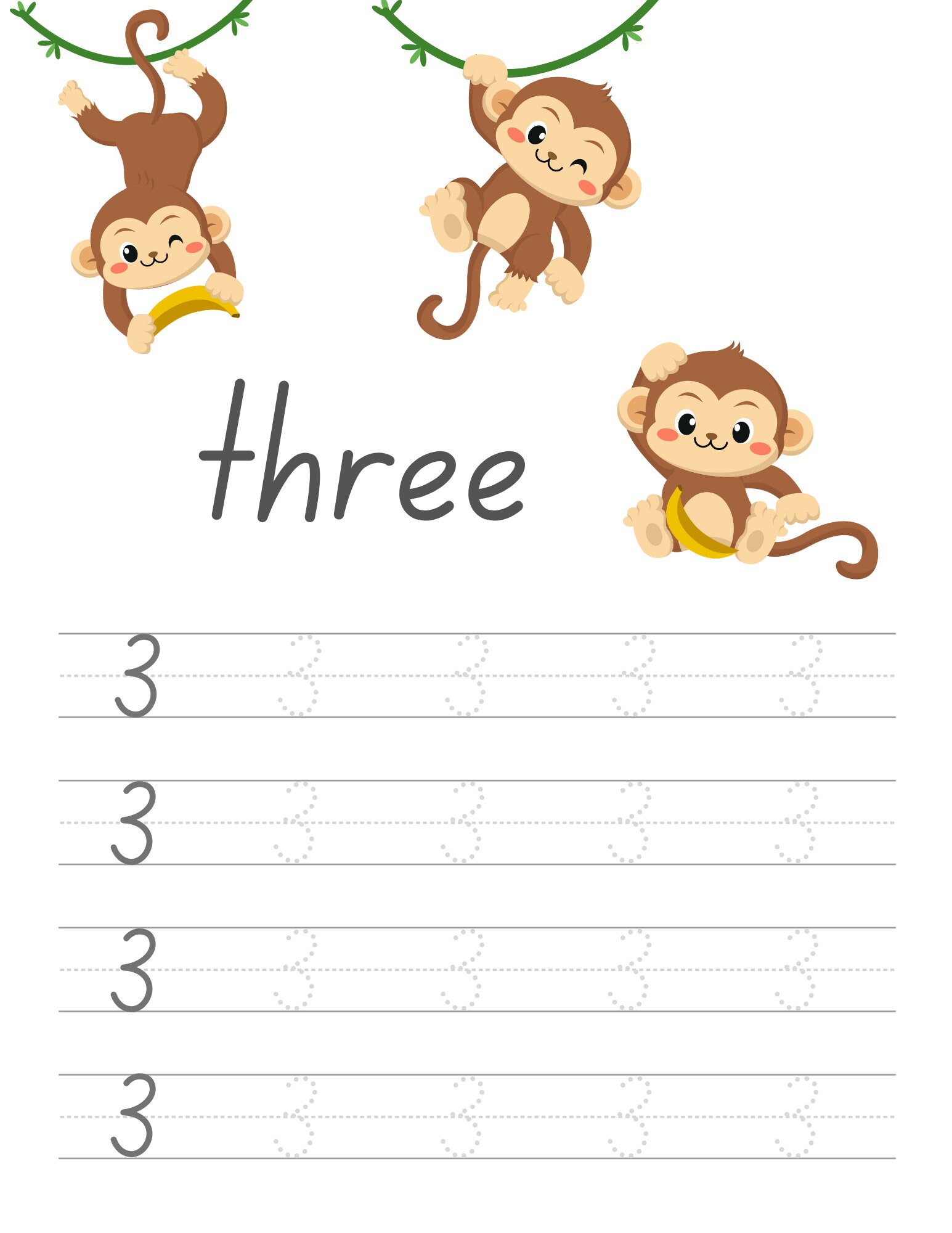 Numbers 1-10 Tracing Worksheets, Count Animals 30 Math Pages, Pre ...