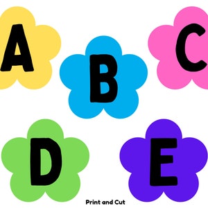 Alphabet Letters A to Z, Upper Case Lower Case Matching, Educational PreSchool Homeschool Resource,Print & Cut Flowers Kindergarten Learning