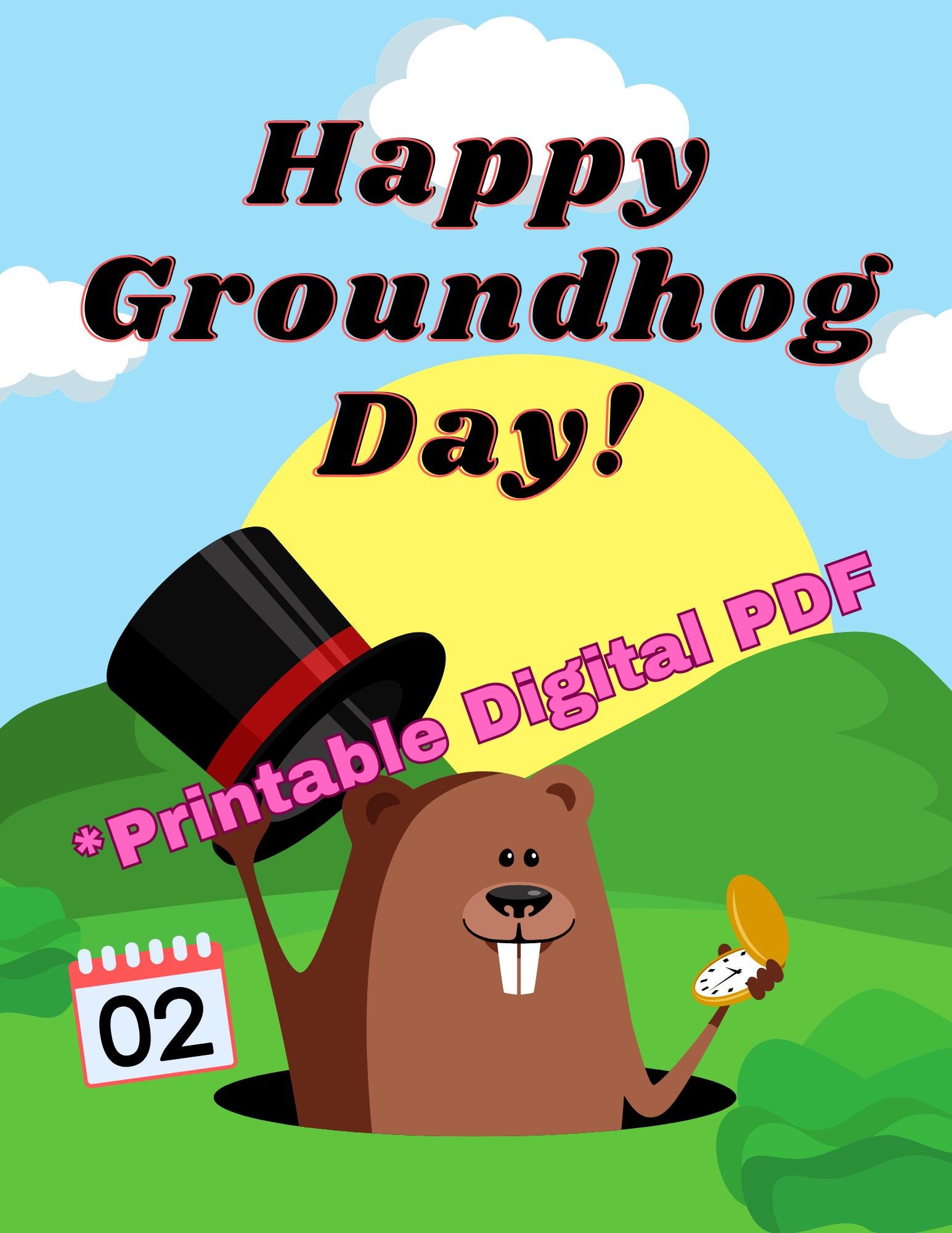 Groundhog day poster - Etsy 日本