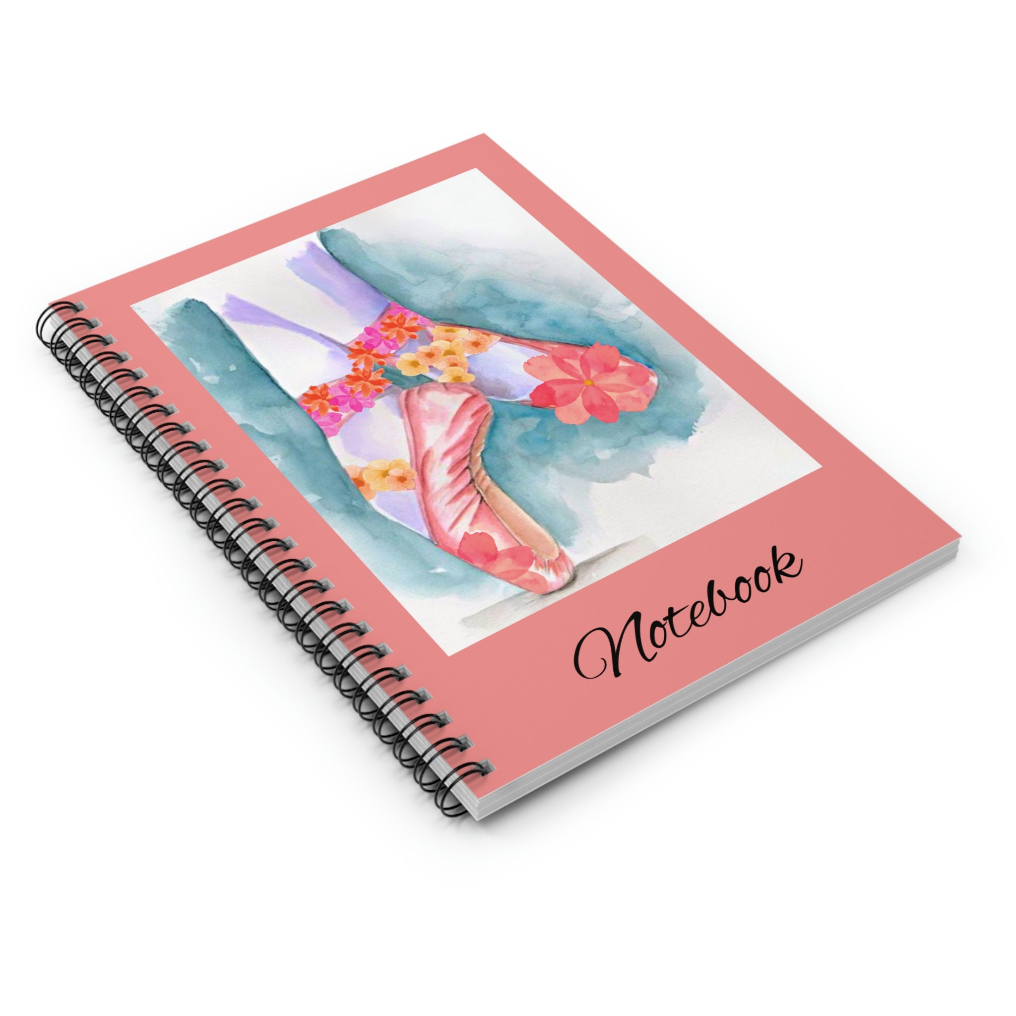 Ballet Shoes Spiral Lined Notebook, Dance Journal Ballerina Notebook ...
