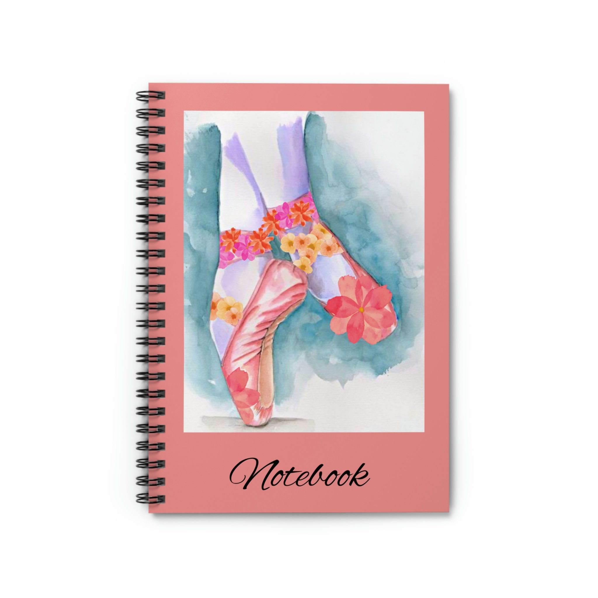 Ballet Shoes Spiral Lined Notebook, Dance Journal Ballerina Notebook ...