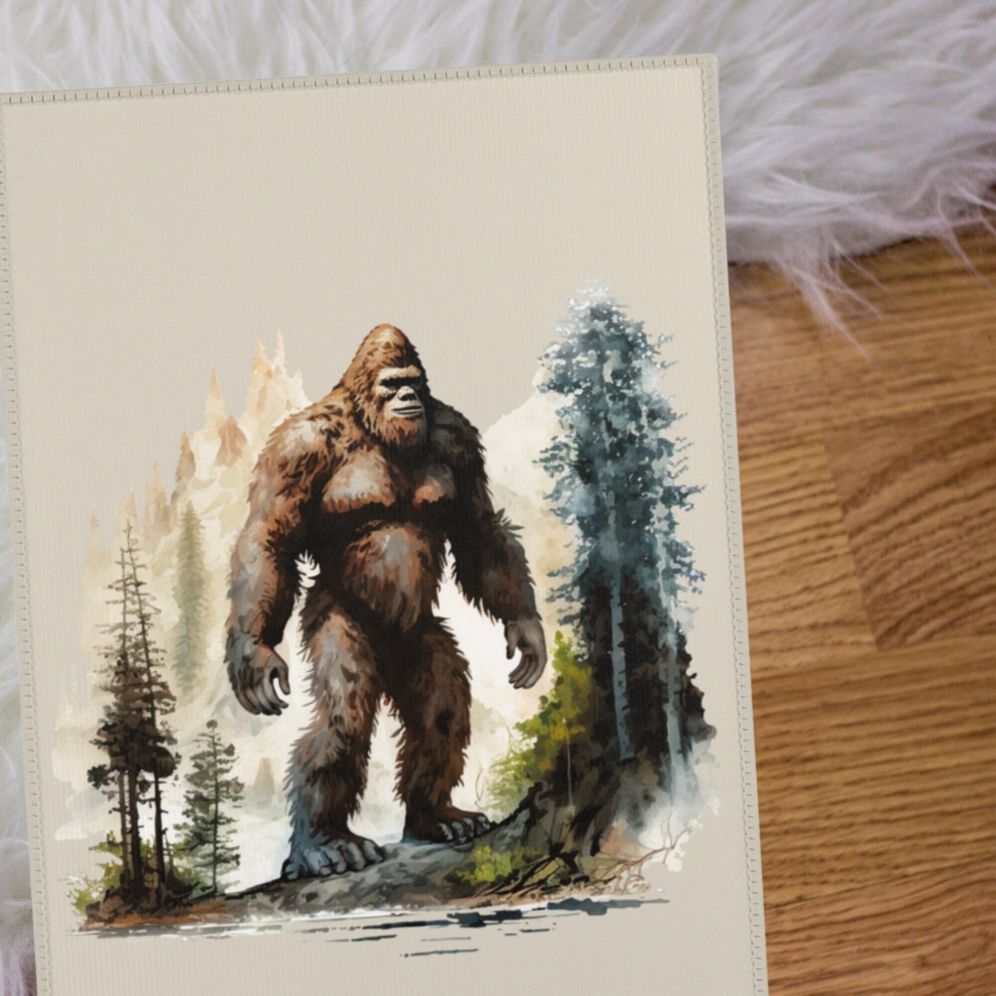 Sasquatch Bigfoot Area Rug, Man Cave Home Decor Rug, Cryptid Gift ...