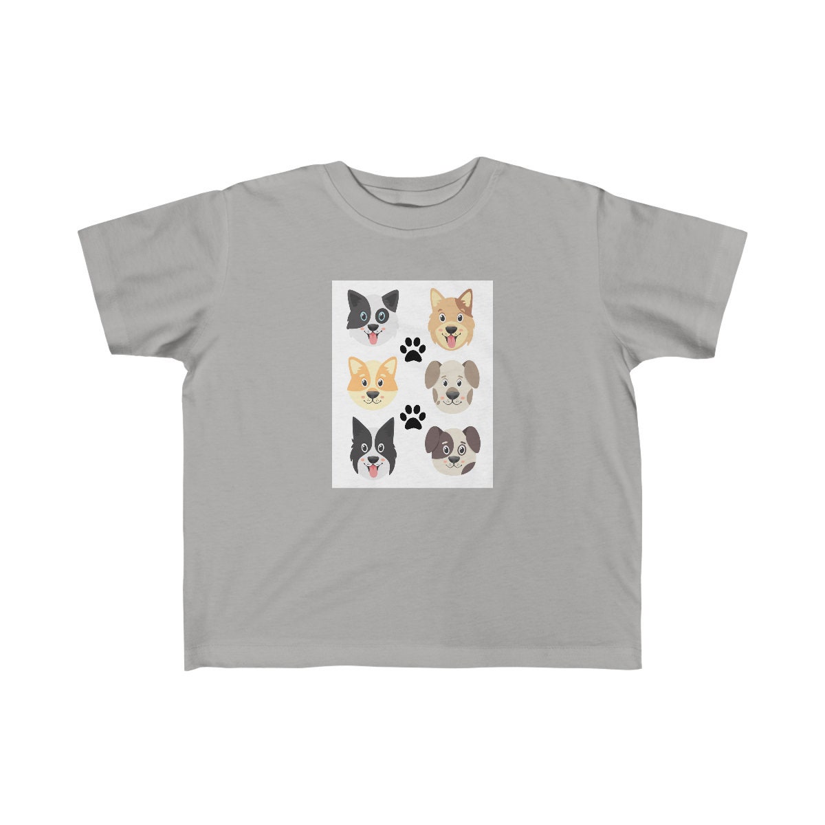 Cute Dog Faces With Paws T-shirt Sizes 2T-6T Soft Fabric - Etsy