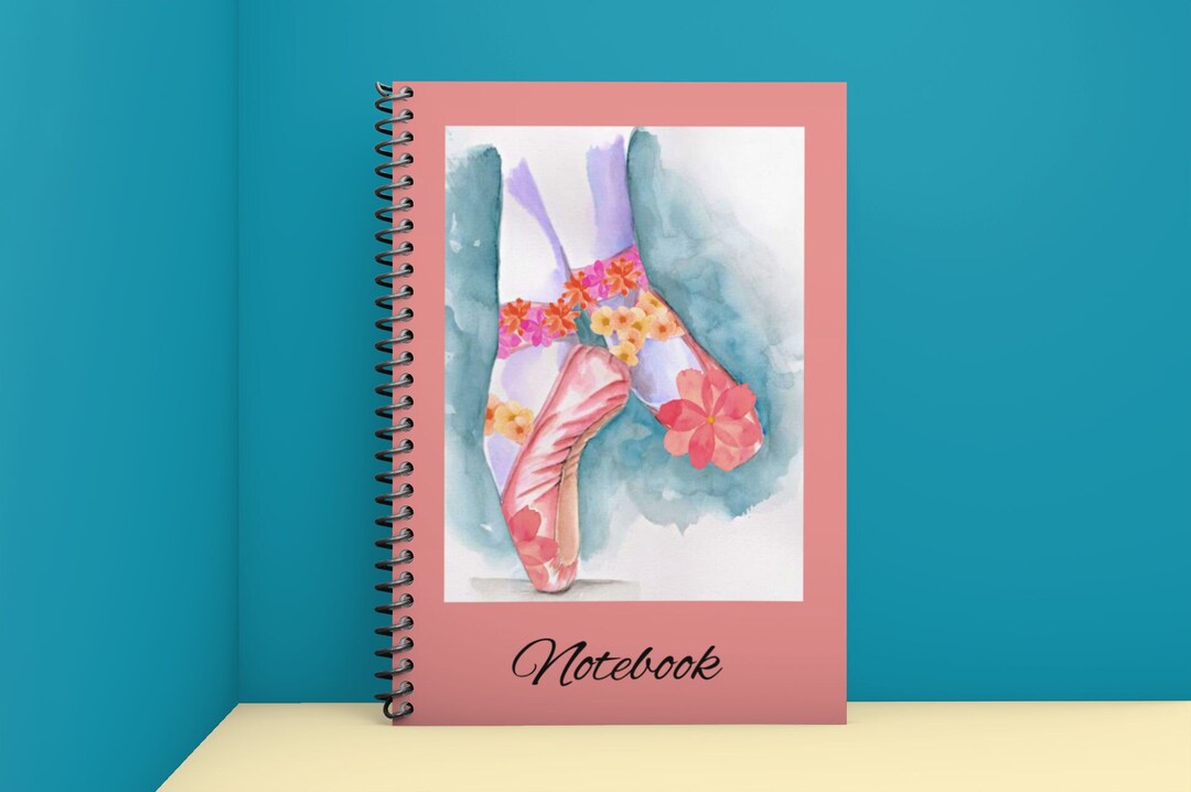 Ballet Shoes Spiral Lined Notebook, Dance Journal Ballerina Notebook ...