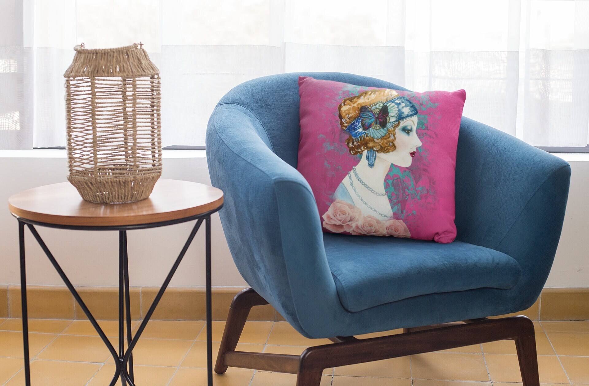 Flapper Girl Pillow 1920's Pillow Art Deco Pillow Roaring 20s Decor Pillow Vintage Inspired Throw Pillow Decorative Great Gatsby Home Decor