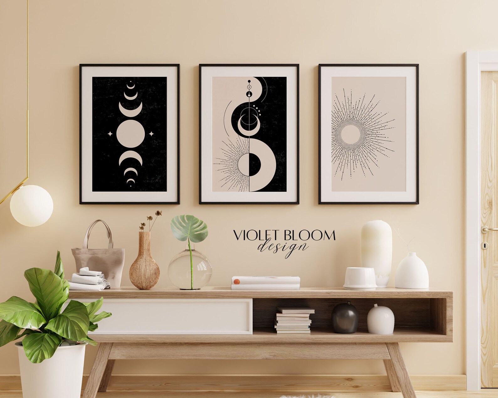 Modern Wall Art Celestial Print Above Bed Wall Decor Witchy Art ...