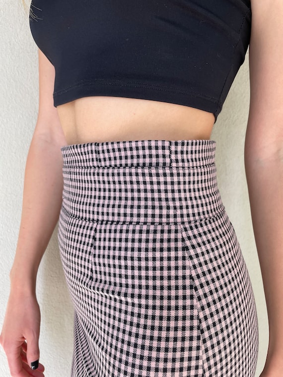 Tartan midi top skirt zara
