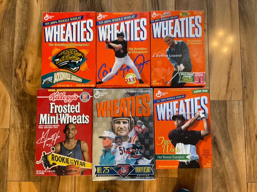 Wheaties and Kelloggs Athlete Cereal Boxes 1994 to 1999 Etsy