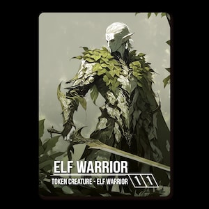 Ficha de Guerreiro Elfo - Carta Personalizada Alternativa Arte Completa Alta Qualidade