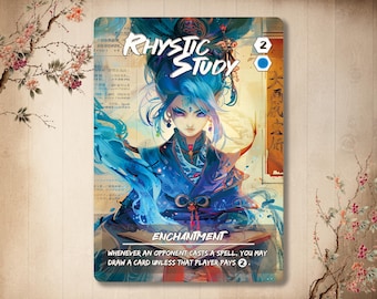 Rhystic Study - Custom *Japanese* Card , Full Art Alter art