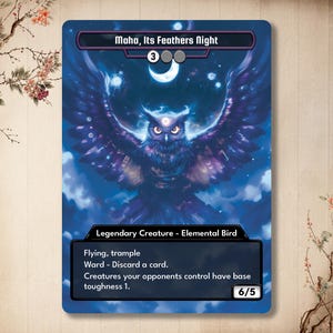 Maha, Noche de Plumas - Tarjeta personalizada de alta calidad [Alter art / Bloomburrow]