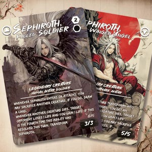 Sephiroth, soldat fabuleux - carte recto-verso personnalisée Art * japonais *, héros fantastiques Full Art Alter
