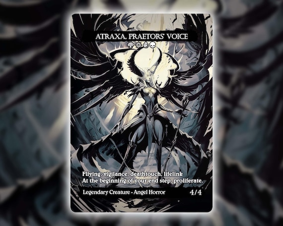Atraxa, Praetors Voice - Custom Card Proxy / Black Alter Art Angel