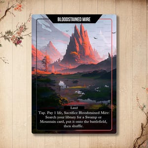 Tourbière tachée de sang - carte personnalisée * Fetch Land * haute qualité [ Alter art / Full Art Land ]