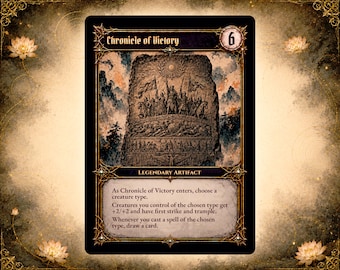 Chronicle of Victory Custom Fantasy Card | Full Art Alter | Dark Gothic | Ornate Black & Gold