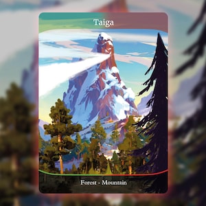 Taiga - Carta personalizzata, Dual Land, Carta Premium [ Alter art / Full Art ]