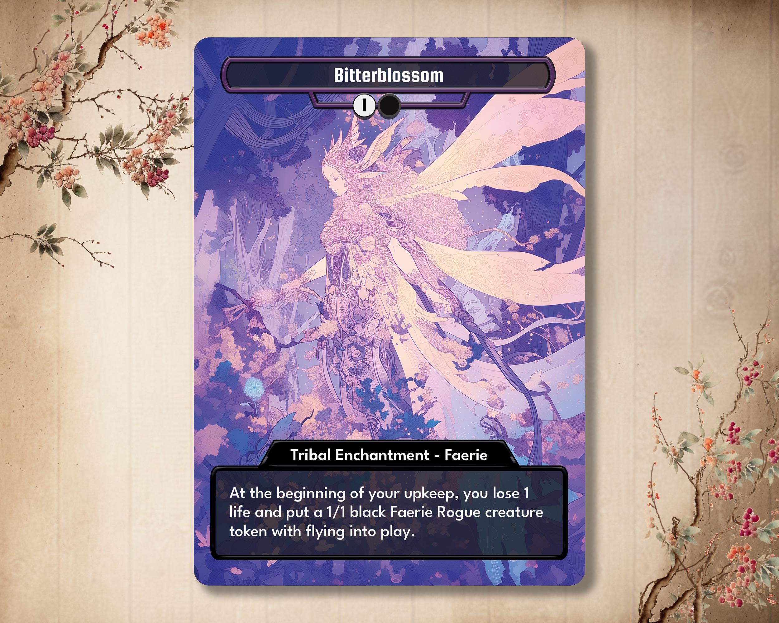 Bitterblossom Custom Card  Alternate Art Faerie Enchantment - Etsy