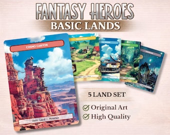 Anime Basic Lands Fantasy Heroes – Full Art MTG Proxy Land Set