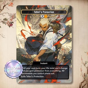 Carta personalizada "Protección de Teferi" (Arte completo para mazos EDH)