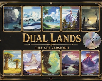 Dual Lands Full Set – 10 Proxy Cards for EDH |  Magic Custom Full Art