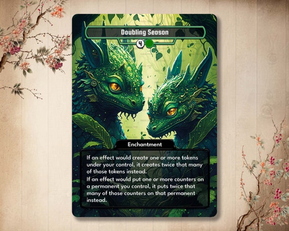 Doubling Season Custom Card Alternate Art Enchantment Proxy - Etsy Doubling Season Custom Card Alternate Art Enchantment Proxy - Etsy