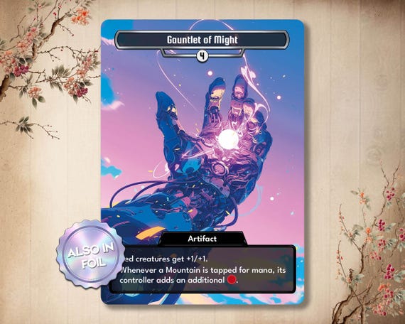 Gauntlet of Might - Custom Card, Vintage High Quality Card, With