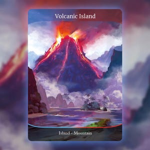 Isola vulcanica - Carta personalizzata *Dual Land* Alta qualità [Alter art / Full Art Land]