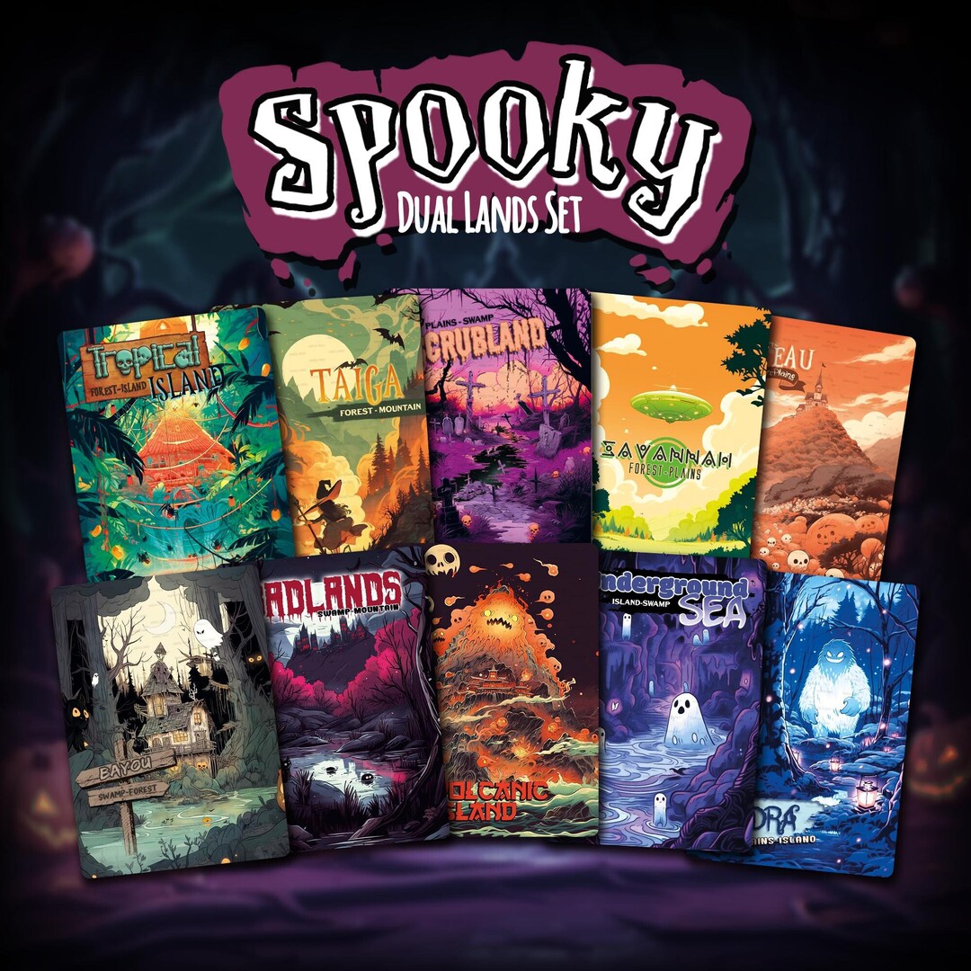 Spooky Dual Lands MTG Proxy Custom Cards , Alternate Art Magic Proxy
